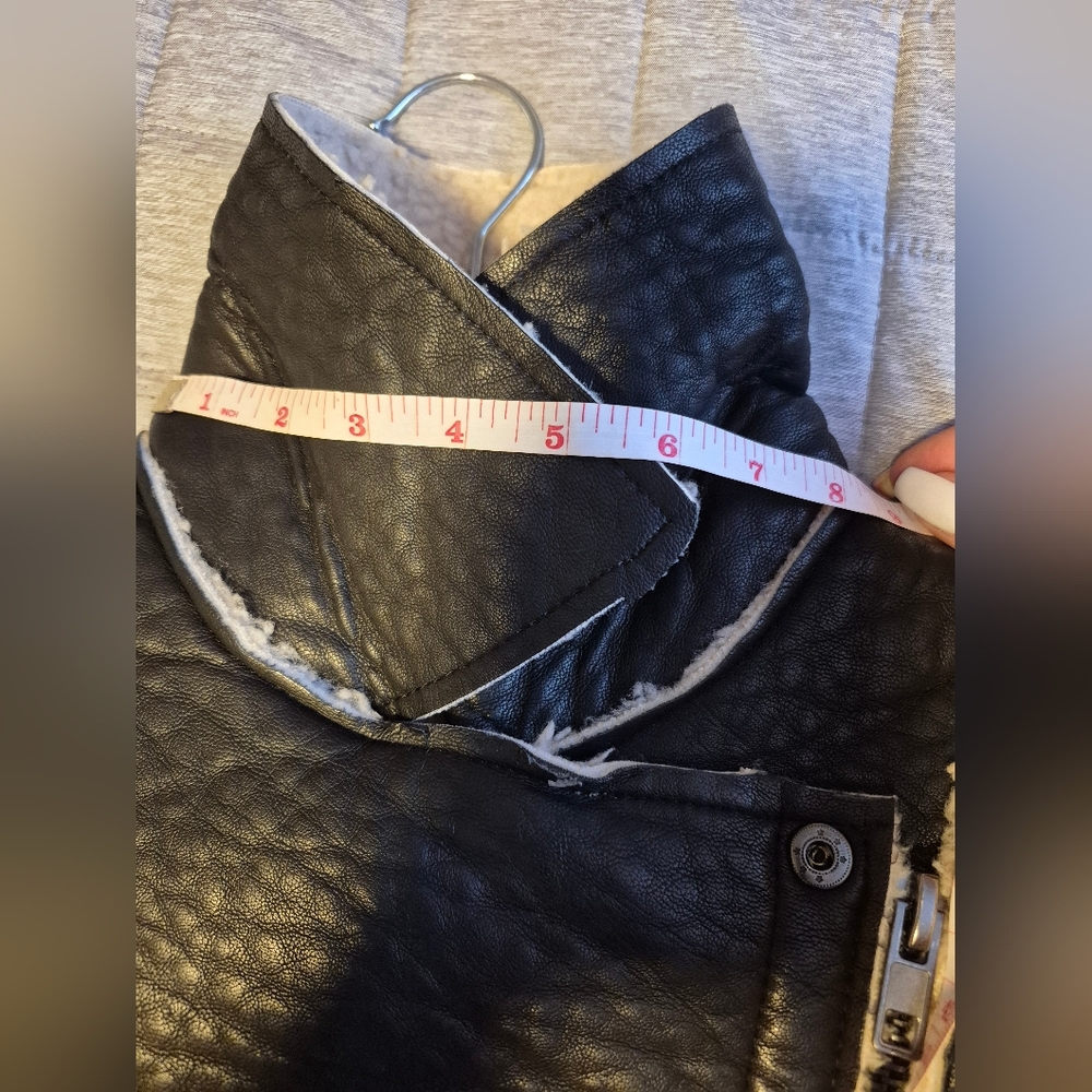Leather-Effect Shearling Lining Jacket Fall - Picture 5 of 16